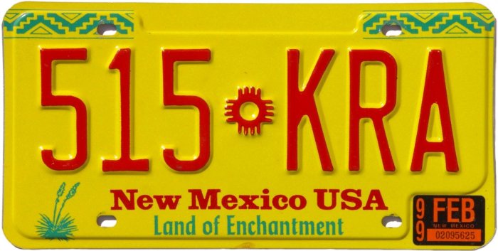 New Mexico Passenger Car License Plates 1912-Present Including ...